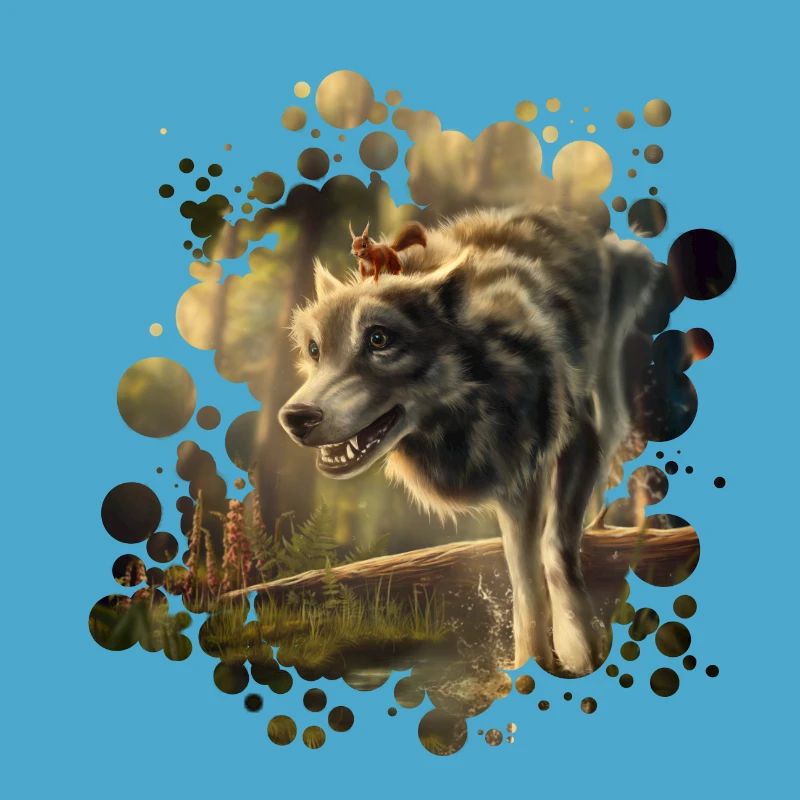 Freunde Wolf Eichhörnchen