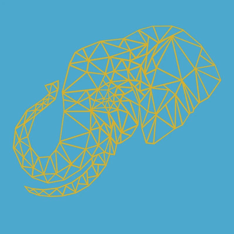 Low Poly Art Eléphant Or - Idée cadeau