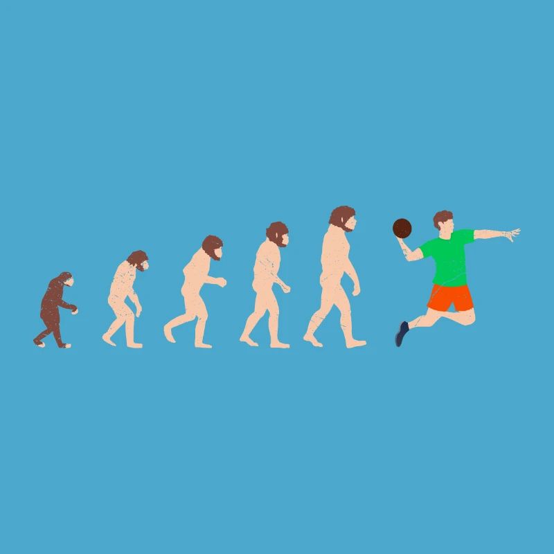 Evolution Handball Player Lustige Geschenkidee