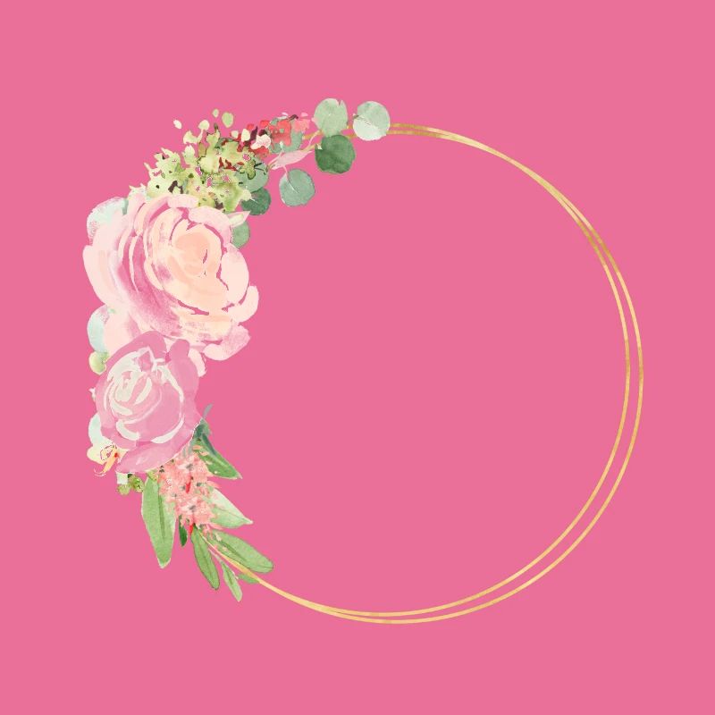 Flowers bouquet circle - customizable
