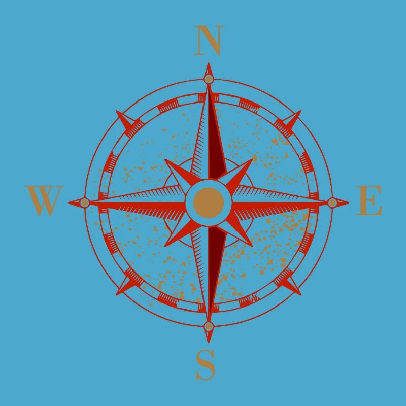 Symbol Kompass Navigation Retro Geschenkidee