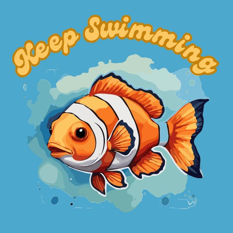 Clownfisch Bunt Nemo Schwimmen Sie weiter