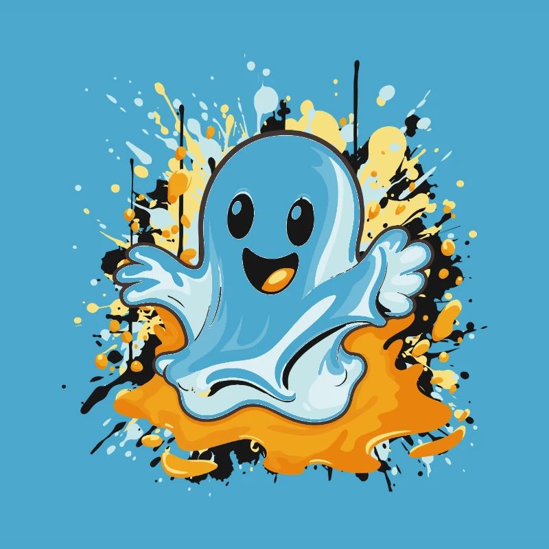 Cheerful ghost splash