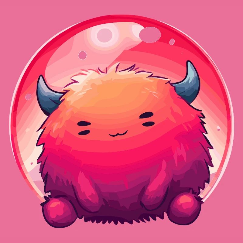 Fluffy Monster Face Gradient