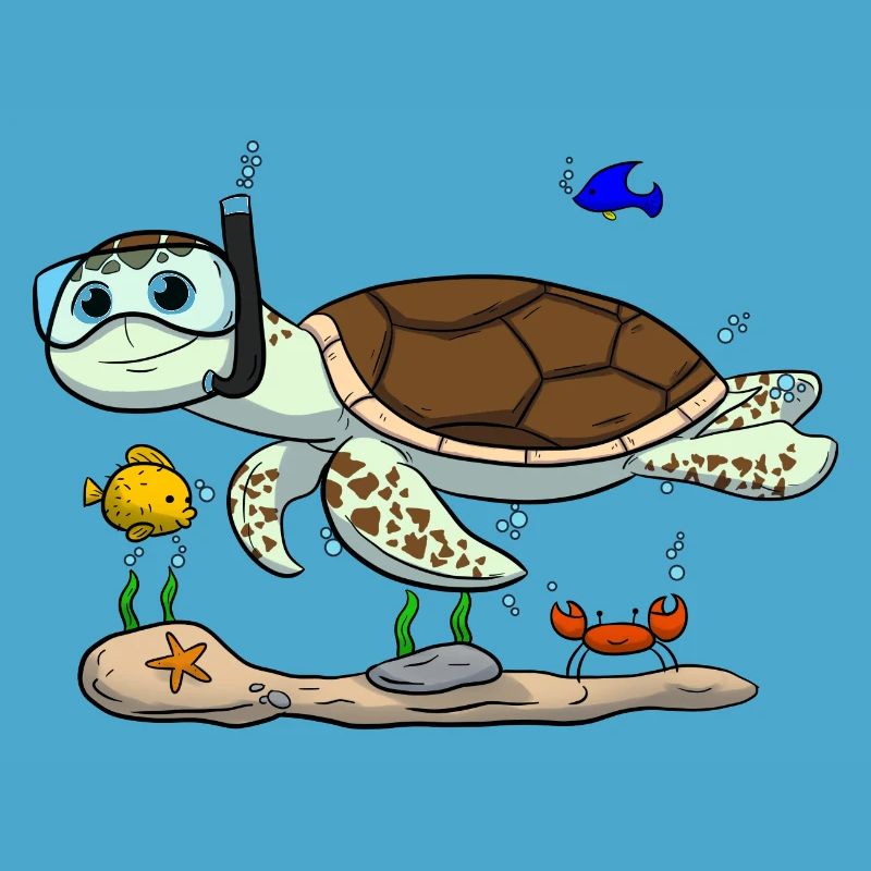 Scuba Diving Turtle Fish Diving I Gift
