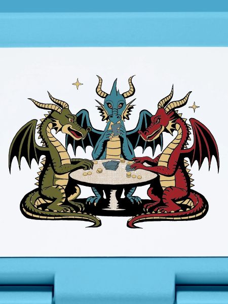 Dragons playing cards