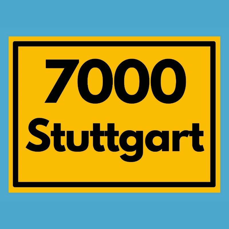 Panneau de lieu - puis Rétro urbain Code postal 7000 Stuttgart