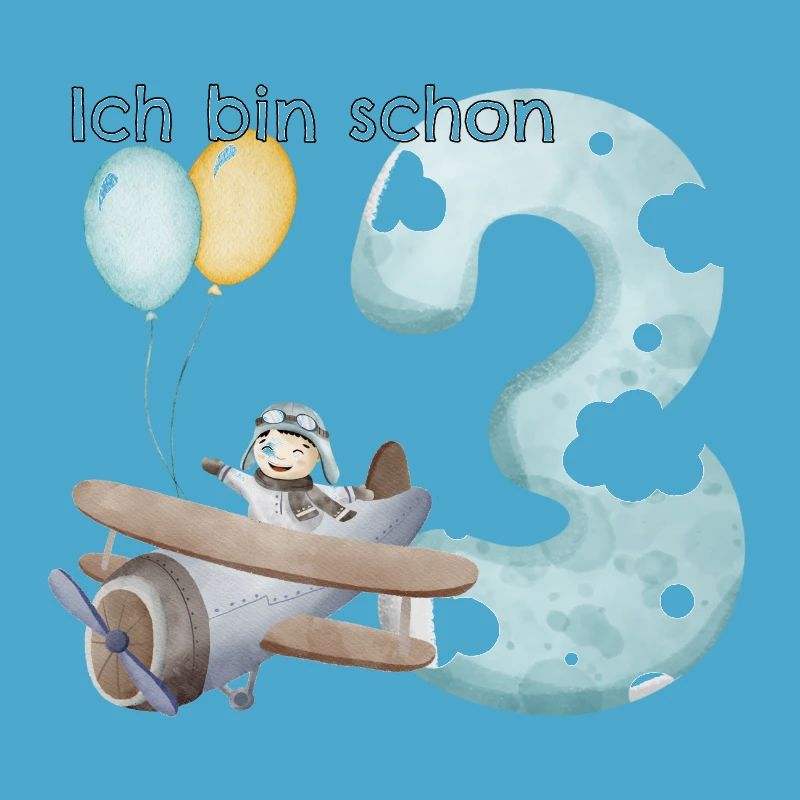 3. Geburtstag Flugzeug Pilot