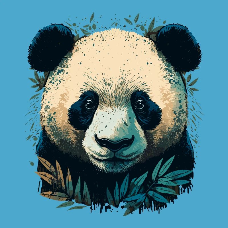 Panda with Bamboo Leaths