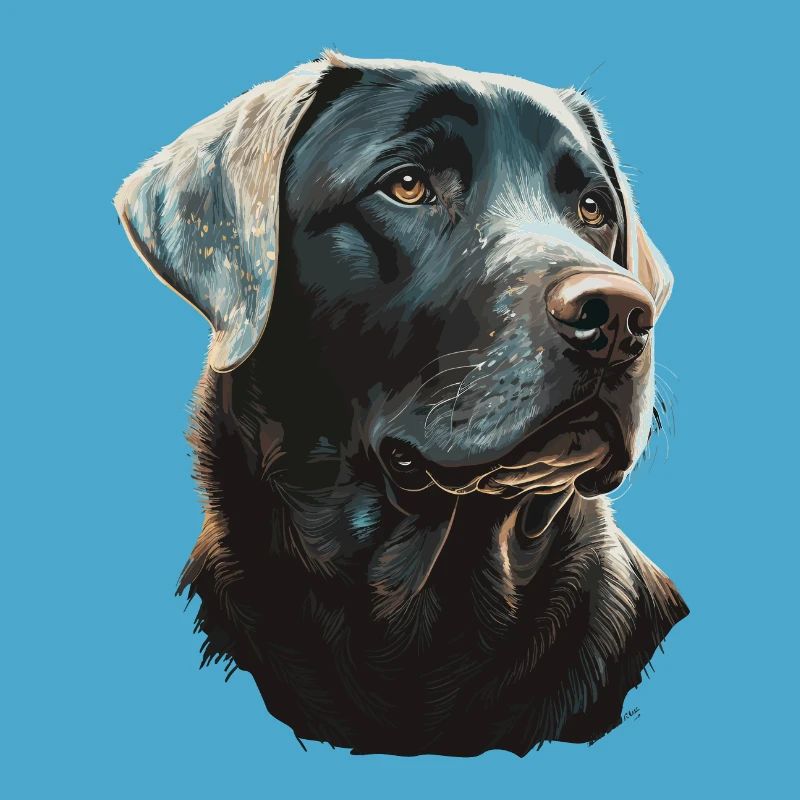 Labrador Retriever on Glowing lights