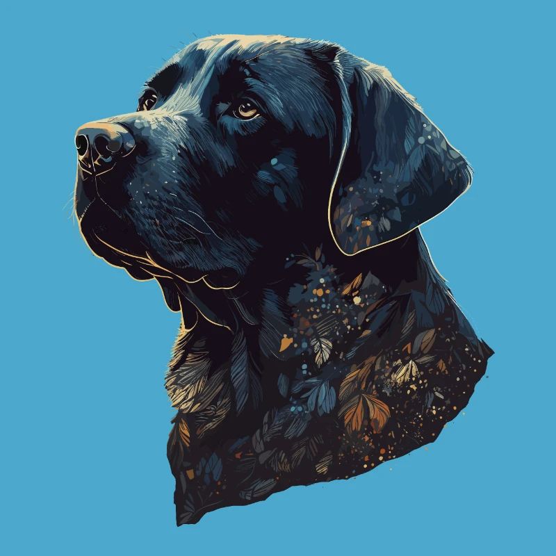Incroyable Labrador Retriever avec un corps de style feuilles