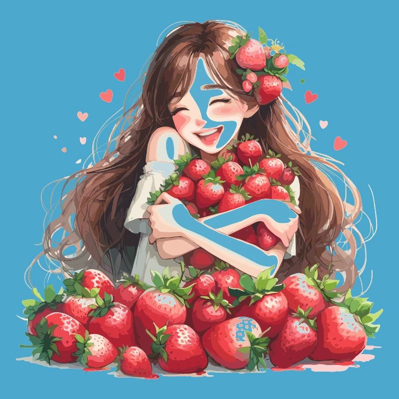 Erdbeermädchen Erdbeeren Geschenk