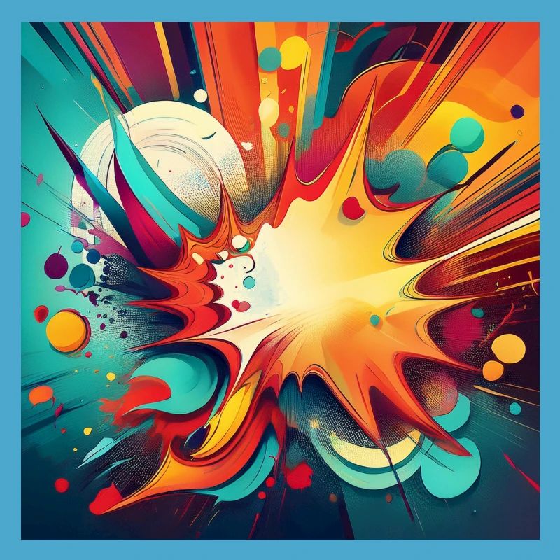 Abstract Colourful Splash with Explosive Design