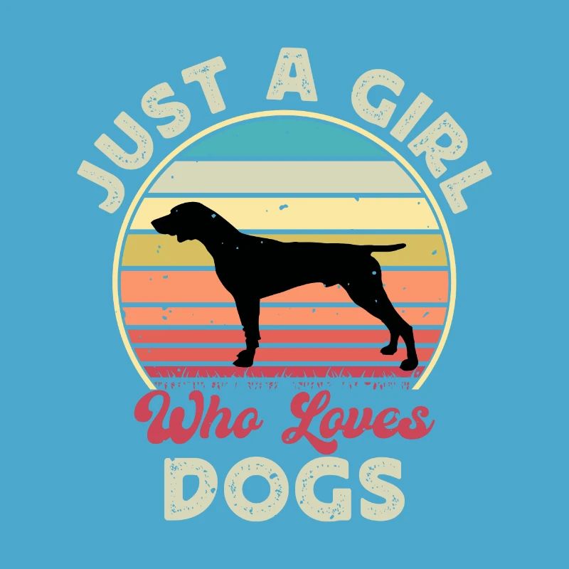 German Shorthaired Pointer Dog Silhouette Retro