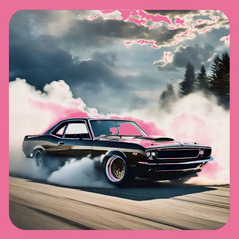 Schwarzes Odtimer Drift Auto Turbo mit Rauch