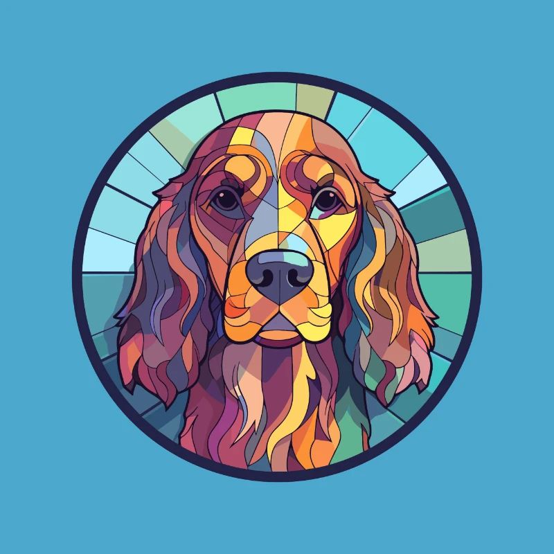 Englischer Cocker Spaniel Hund Buntglas Bunt