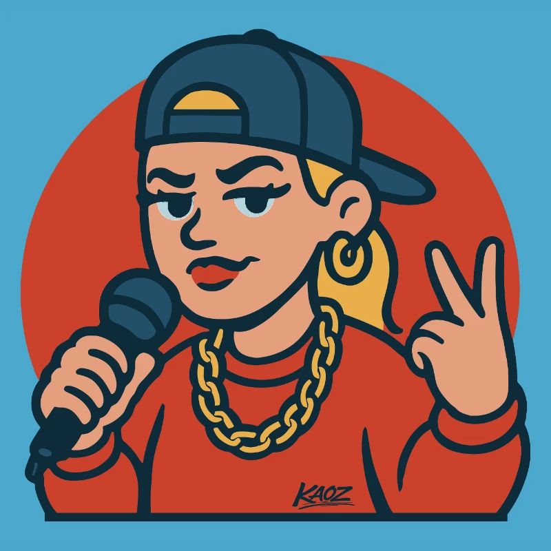 Rap-Diva mit Mikrofon