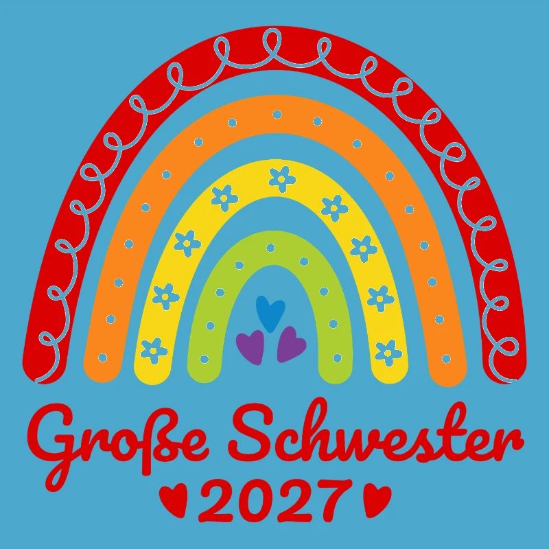 Große Schwester 2027 Boho Regenbogen bunt
