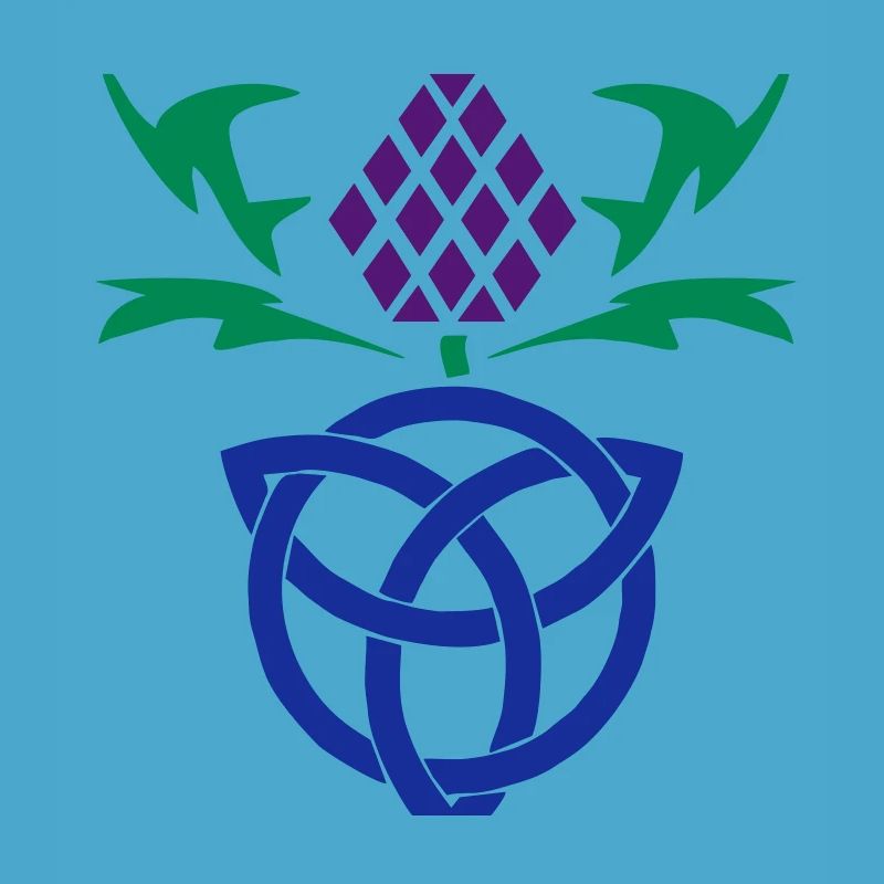 Celtic thistle 3 colour vector Gaelic design