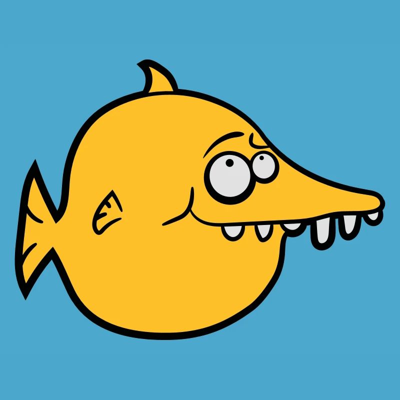 dicker runder witziger comic fisch