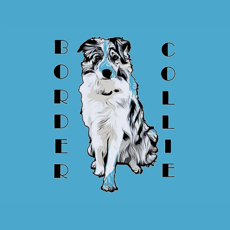 Border Collie Black Merle Comic Text