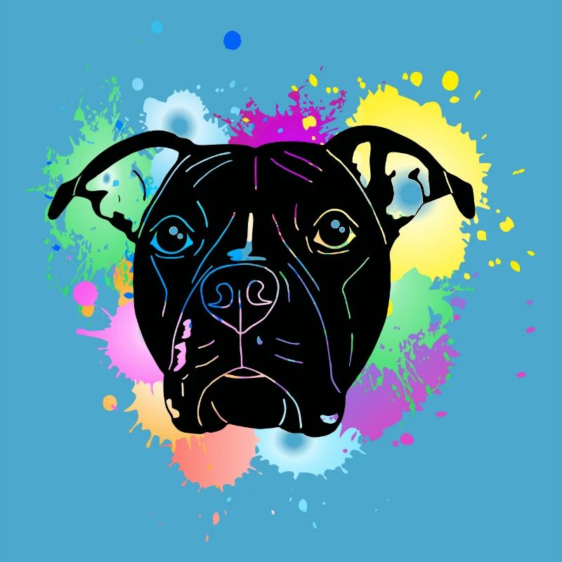 Pitbull Terrier mit Splash