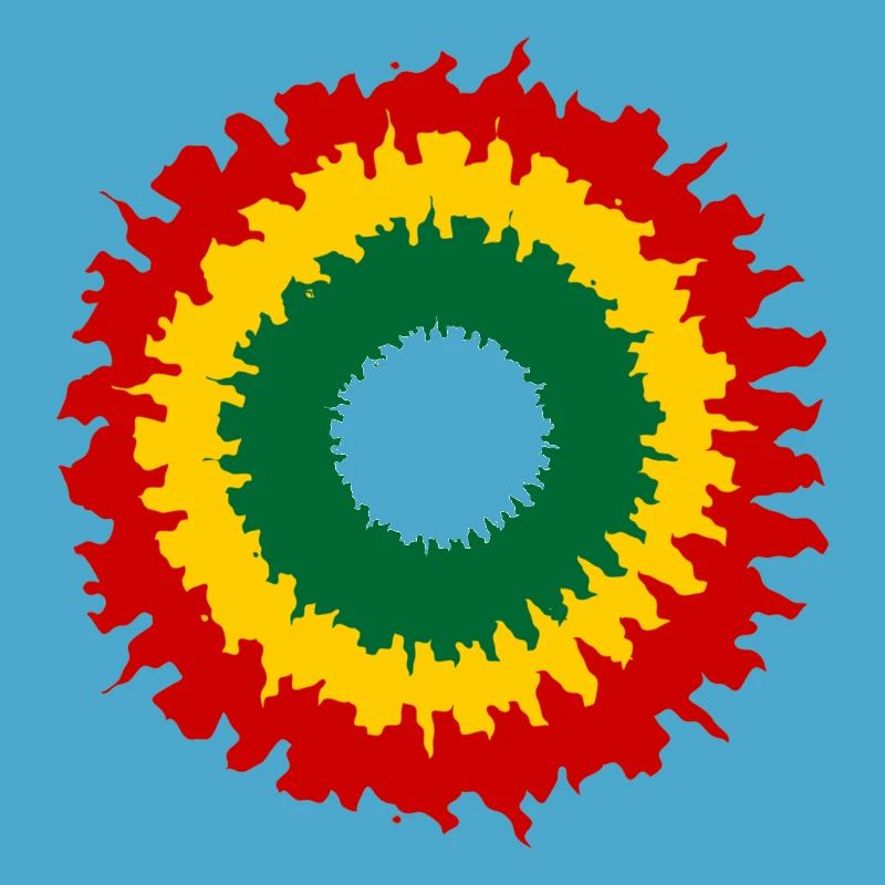 Vibrant rasta pattern with fire effect