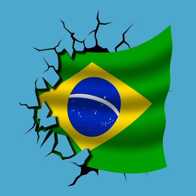 Drapeau du Brésil - Brésil - Drapeau Broken Design