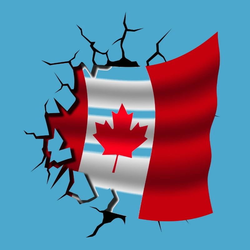 Drapeau du Canada - Canada - Drapeau Broken Design