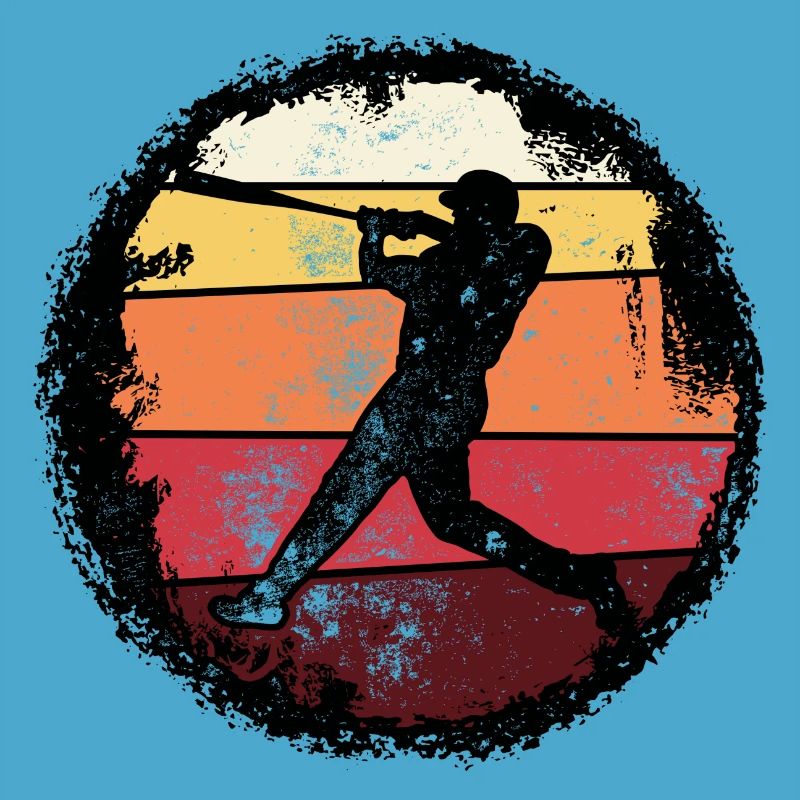 Silhouette de coucher de soleil de baseball