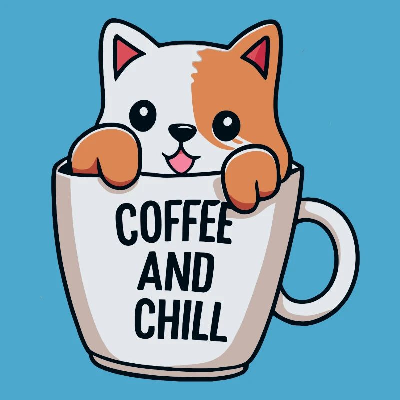 chat mignon dans la conception d’une tasse à café