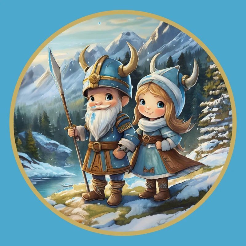 Wikingerjunge und -mädchen