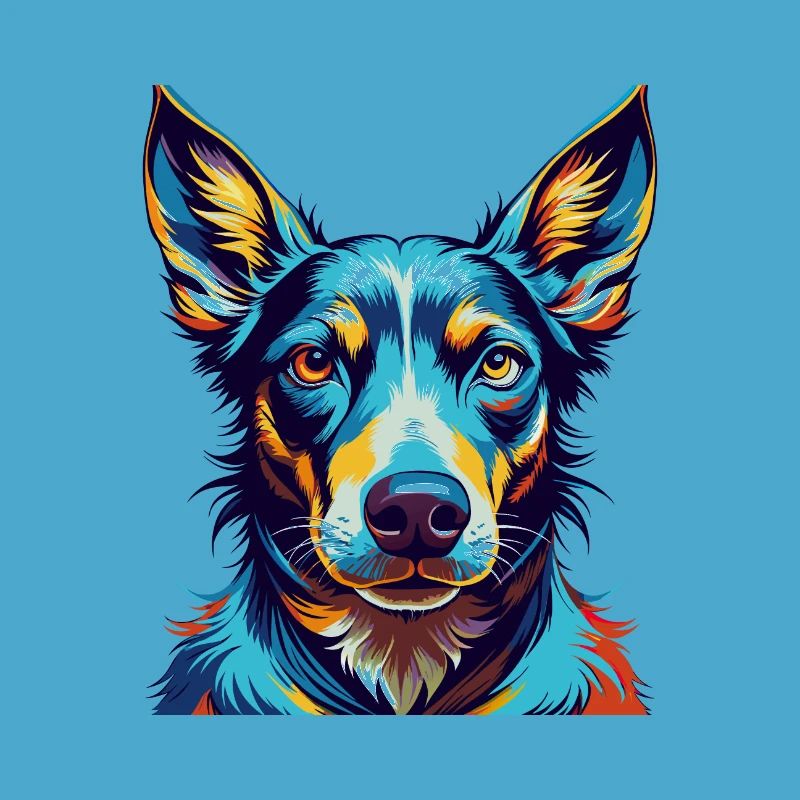 Andalusischer Windhund Hunderasse Bunte Karikatur Kawaii