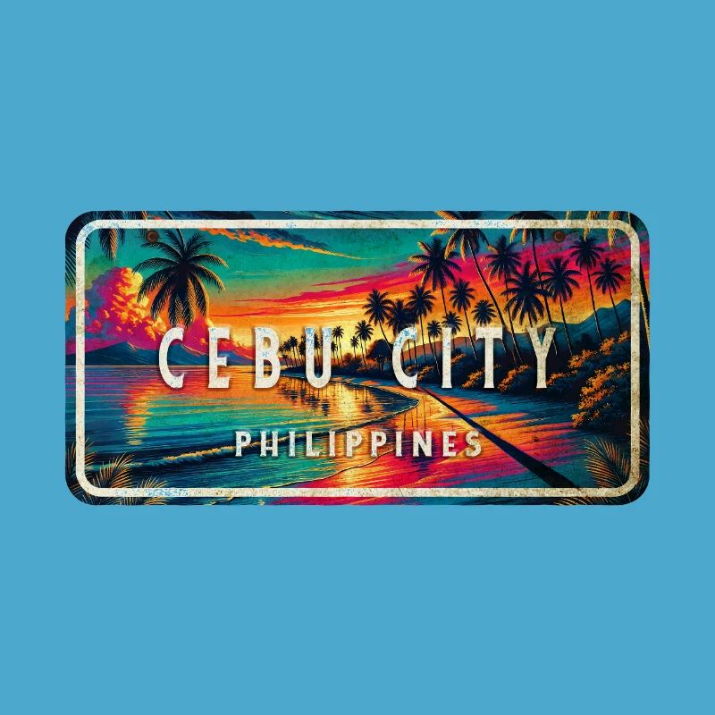 Cebu City – Panneau rétro tropical