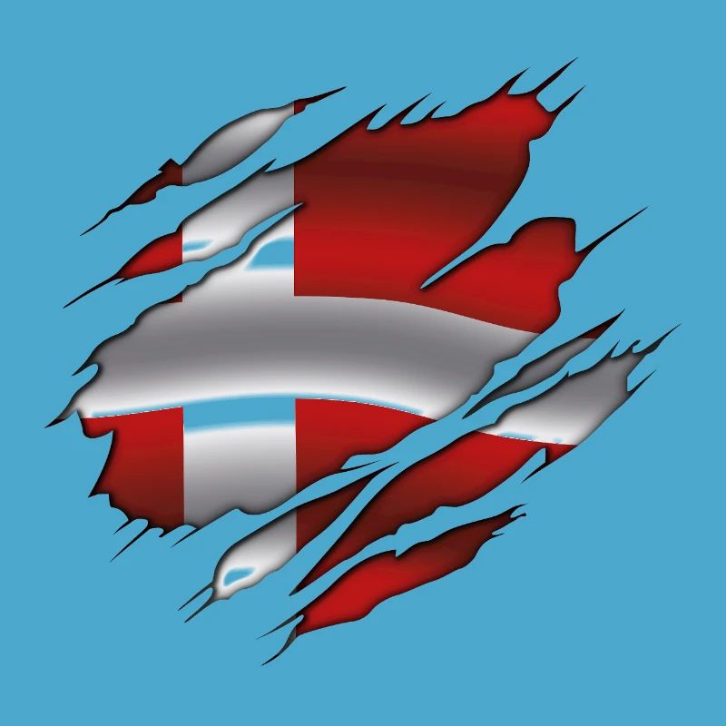 Drapeau du Danemark - Danemark - Drapeau déchiré
