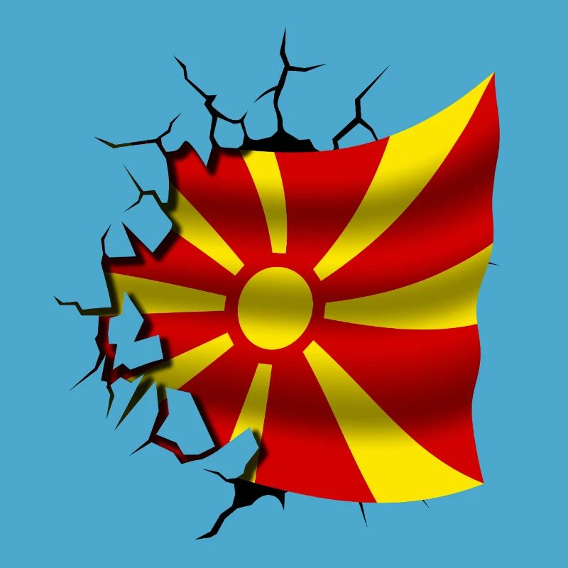 Drapeau de la Macédoine - Macédoine - Drapeau brisé