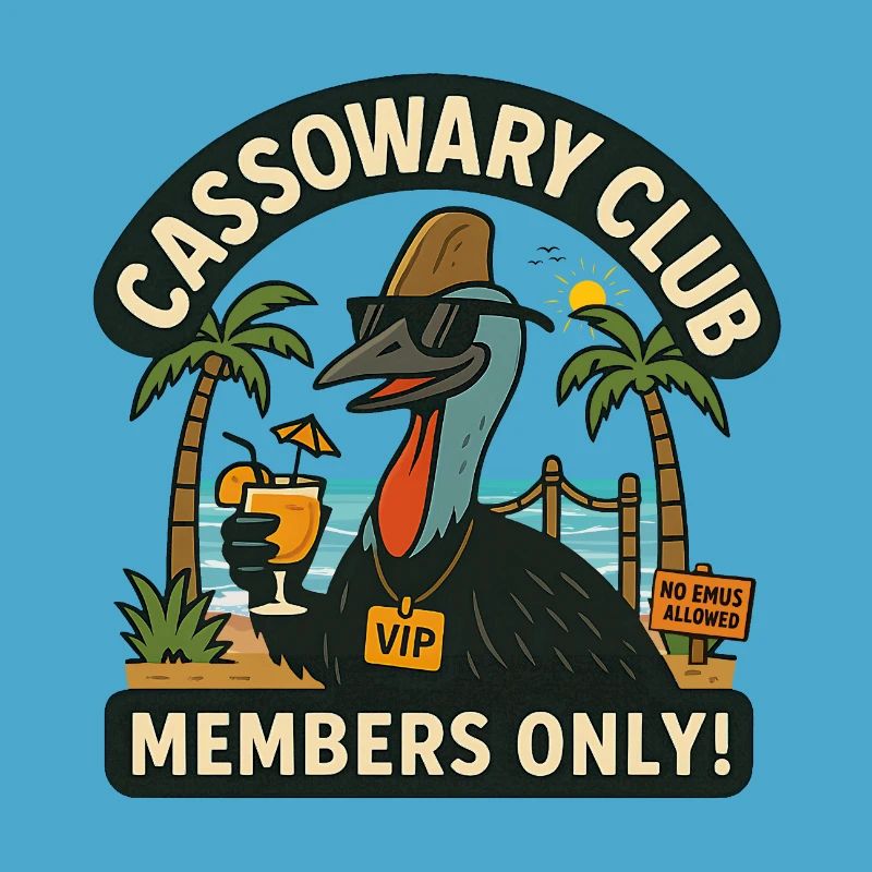 Australia Beach Cassowary Club Members Only 