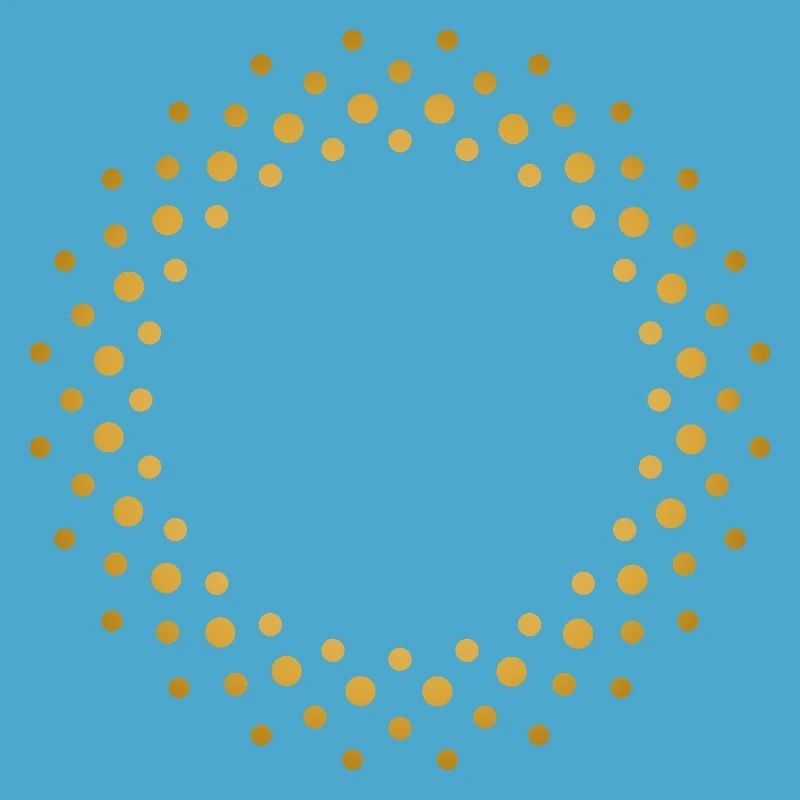 Ring-shaped, golden dot pattern