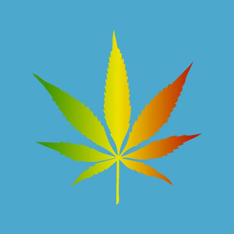 Rasta Gradient Cannabis Leaf