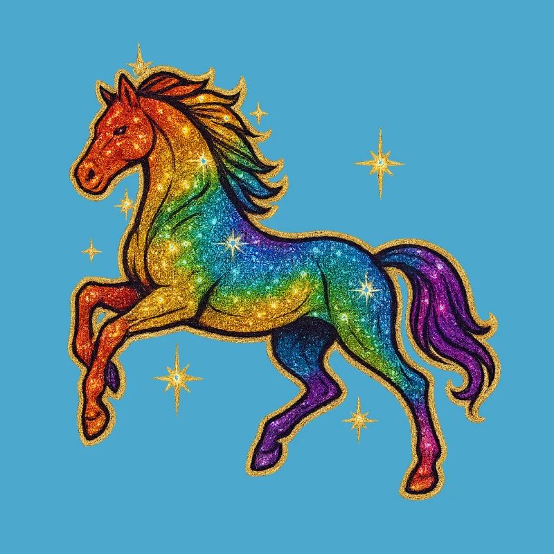 Regenbogen Pferd | Einhorn Glitzertraum