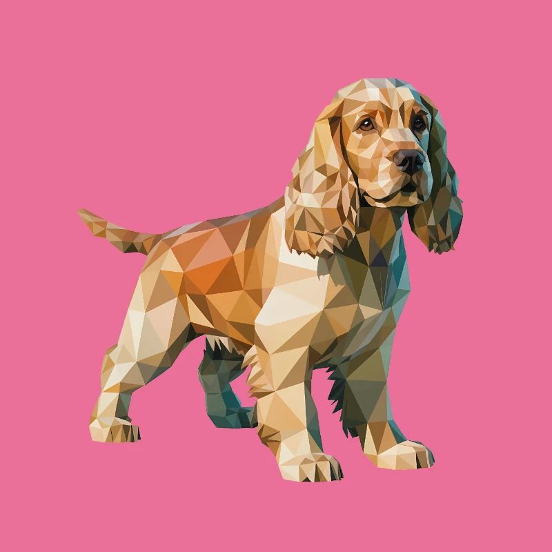Cocker Spaniel - Cooles Low-Poly-Logo
