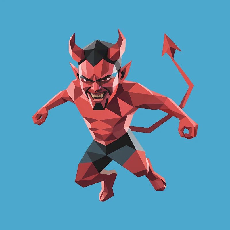Devil - Cooles Low-Poly-Logo