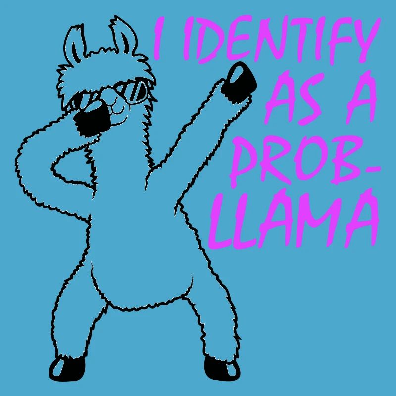 I Identify As A Probllama Cool Lama Problem Spruch