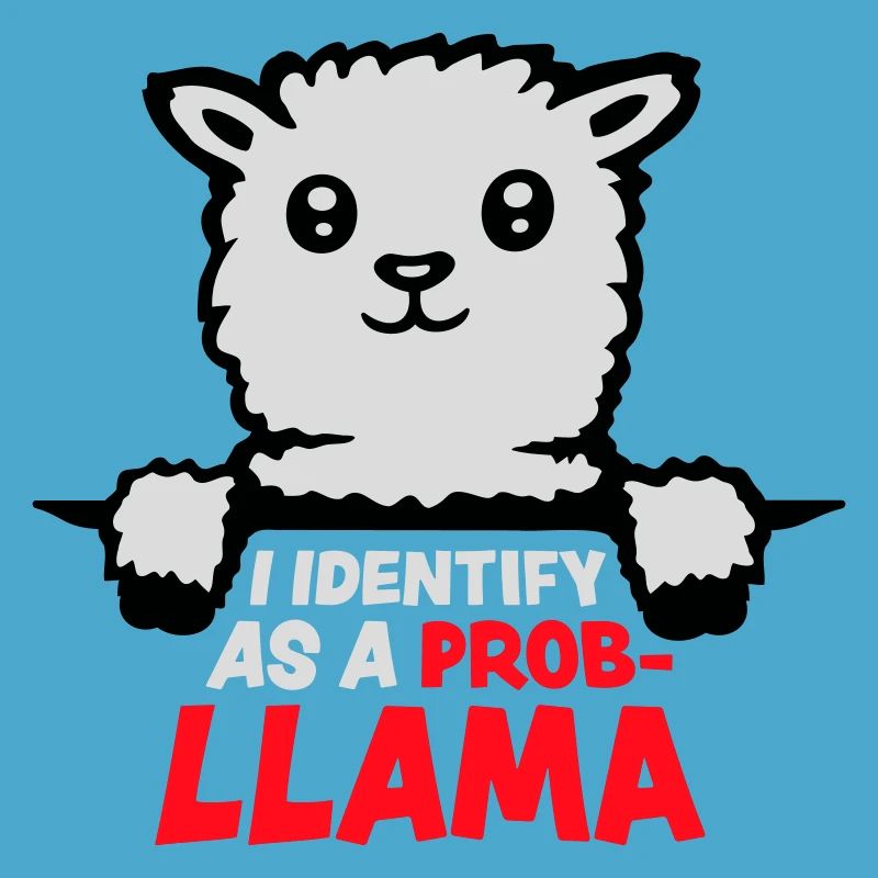 I Identify As A Probllama Cool Lama Problem Spruch