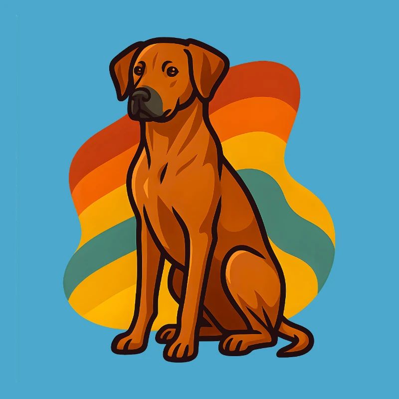 Retro Rhodesian Ridgeback Dog