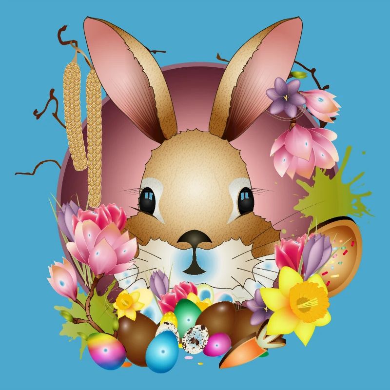 Adorable Easter bunny with Easter decoration