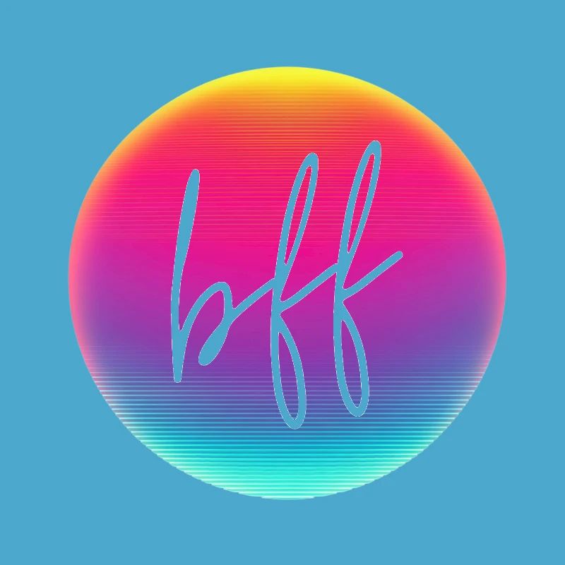 BFF! Neon circle customizable