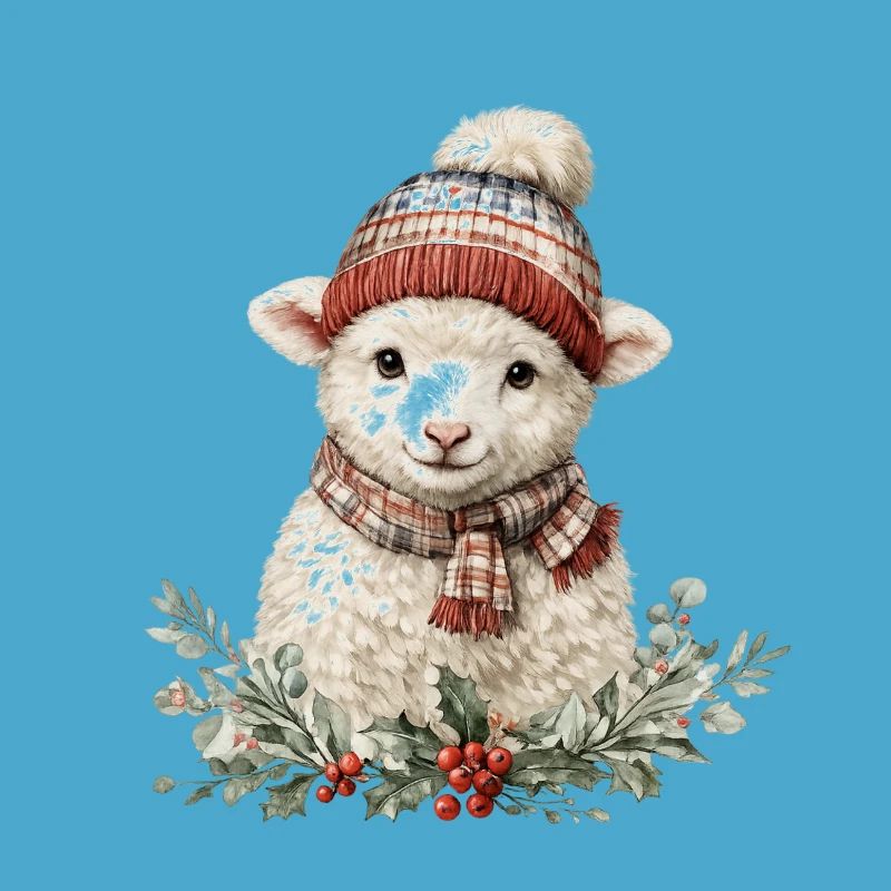 Brebis d’hiver avec écharpe