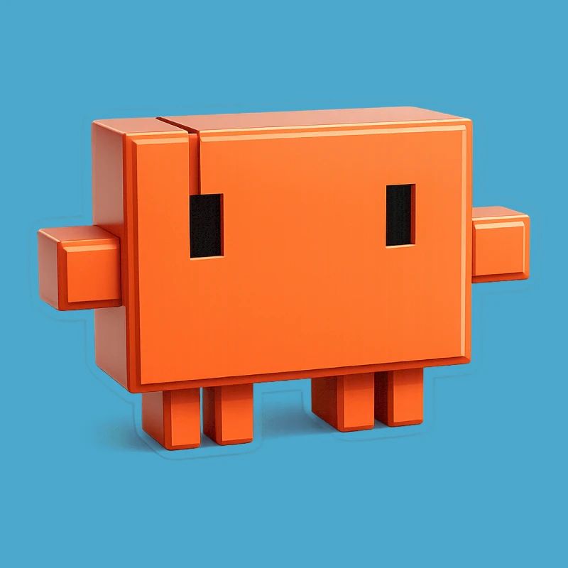 Claude Code Pixel 3D Maskottchen süßer Dev-Aufkleber
