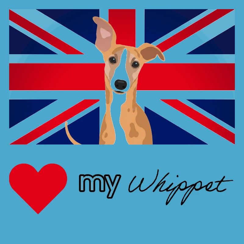 LUVMYWHIPPET (Schwarzer Text, Lebendig)